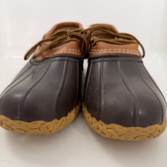 LL Bean Original Bean Boots Rubber Duck Mocs Brown and Tan Leather Sz 13W - Picture 4 of 14